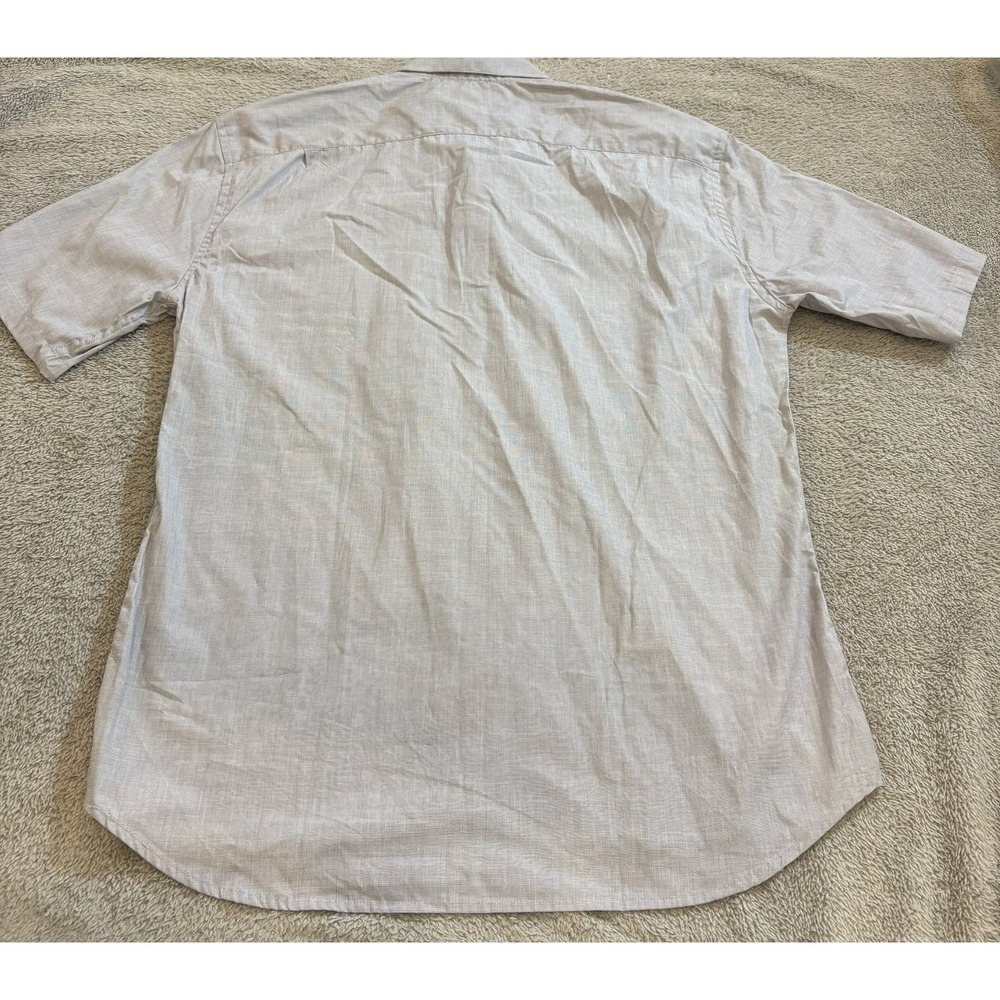 Blade + Blue Mens Short Sleeve Button Down Shirt Grey Micro Check Large SF USA - Picture 4 of 11